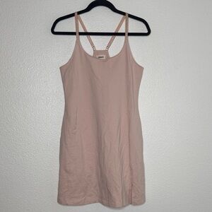 Pact NWT Organic Cotton Dress Romper Adjustable Straps Size Medium Light Pink